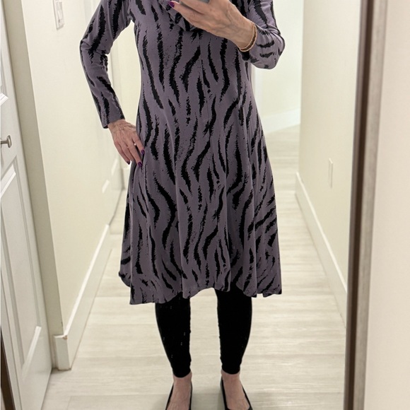 MxM Matthildur Lavender and Black Knee Length Patterned Dress - Picture 5 of 5